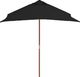vidaXL Parasol ogrodowy na drewnianym słupku, czarny, 150x200 cm 4