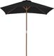 vidaXL Parasol ogrodowy na drewnianym słupku, czarny, 150x200 cm 5