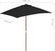 vidaXL Parasol ogrodowy na drewnianym słupku, czarny, 150x200 cm 7