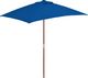 vidaXL Parasol ogrodowy na drewnianym słupku, niebieski, 150x200 cm 1