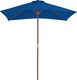 vidaXL Parasol ogrodowy na drewnianym słupku, niebieski, 150x200 cm 5