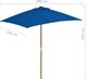 vidaXL Parasol ogrodowy na drewnianym słupku, niebieski, 150x200 cm 7