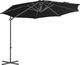 vidaXL Parasol wiszący na stalowym słupku, 300 cm, czarny 2
