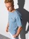 Ombre T-shirt męski bez nadruku S1371 - niebieski M 1