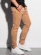 Ombre Spodnie męskie dresowe joggery P948 - camel XXL 1