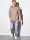Ombre Bluza męska z kapturem B1187 - popielata S 3