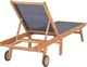vidaXL Składane leżaki z kółkami drewno tekowe i textilene 2 szt. 5