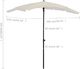 vidaXL Parasol ogrodowy na słupku, 200x130 cm, piaskowy 5