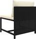 vidaXL Środkowa sofa modułowa z poduszką, polirattan, czarna 3