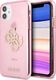 Guess Guess GUHCN61PCUGL4GPI iPhone 11 6,1" różowy/pink hard case Glitter 4G Big Logo 1
