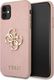 Guess Guess GUHCN61SA4GGPI iPhone 11 6,1" różowy/pink hardcase Saffiano 4G Metal Logo 1