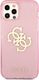 Guess Guess GUHCP12LPCUGL4GPI iPhone 12 Pro Max 6,7" różowy/pink hard case Glitter 4G Big Logo 3