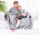 Decoking Koc dziecięcy 90x105 Lazy Kids z rękawami, stalowy, srebrny, DecoKing. 1