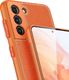 Hurtel Dux Ducis Yolo eleganckie etui pokrowiec ze skóry ekologicznej Samsung Galaxy S21 5G pomarańczowy 7