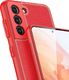 Hurtel Dux Ducis Yolo eleganckie etui pokrowiec ze skóry ekologicznej Samsung Galaxy S21 5G czerwony 6
