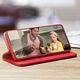 Hurtel Dux Ducis Hivo skórzane etui z klapką pokrowiec ze skóry naturalnej portfel na karty i dokumenty Samsung Galaxy S21+ 5G (S21 Plus 5G) czerwony 17