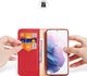 Hurtel Dux Ducis Hivo skórzane etui z klapką pokrowiec ze skóry naturalnej portfel na karty i dokumenty Samsung Galaxy S21+ 5G (S21 Plus 5G) czerwony 2