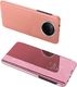 Hurtel Clear View Case futerał etui z klapką Xiaomi Redmi Note 9T 5G różowy 1