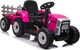 Lean Cars Traktor na Akumulator z Przyczepą XMX611 Różowy 1