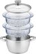 Florina GARNEK DO GOTOWANIA NA PARZE SATINA 20CM INOX 3-ELEM. (GARNEK 2,5L, 2X SZKLANY PARNIK 1,9L, POKRYWKA) 2