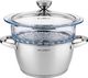 Florina GARNEK DO GOTOWANIA NA PARZE SATINA 20CM INOX 3-ELEM. (GARNEK 2,5L, SZKLANY PARNIK 1,9L, POKRYWKA) 1
