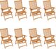 vidaXL Rozkładane krzesła ogrodowe z poduszkami, 8 szt., drewno tekowe 2
