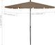 vidaXL Parasol ogrodowy na słupku, 210x140 cm, kolor taupe 6