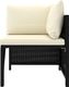 vidaXL 2-osobowa sofa ogrodowa z poduszkami, polirattan, czarna 2