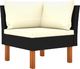 vidaXL 3-osobowa sofa ogrodowa z poduszkami, polirattan, czarna 2