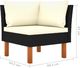vidaXL 3-osobowa sofa ogrodowa z poduszkami, polirattan, czarna 4