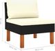 vidaXL 3-osobowa sofa ogrodowa z poduszkami, polirattan, czarna 5