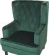 Shumee Welurowy fotel z podnóżkiem zielony SANDSET 5