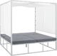 Shumee Łóżko ogrodowe z baldachimem biało-szare PALLANZA 2