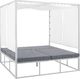 Shumee Łóżko ogrodowe z baldachimem biało-szare PALLANZA 4
