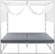 Shumee Łóżko ogrodowe z baldachimem biało-szare PALLANZA 6