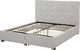 Shumee Łóżko z szufladami tapicerowane 140 x 200 cm jasnoszare LA ROCHELLE 6