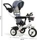 Ecotoys Rowerek Trójkołowy Obracany Szary 5