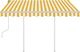 vidaXL Ręcznie zwijana markiza z słupkami, 3x2,5 m, żółto-biała 3