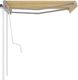 vidaXL Ręcznie zwijana markiza z słupkami, 3x2,5 m, żółto-biała 4