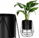 Springos Stojący kwietnik 26,5 cm stojak z doniczką na kwiaty nowoczesny loft czarny mat UNIWERSALNY 1