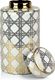 Lumarko CHARLOTTE GOLD Amfora - wazon z pokrywką H:40cm 1