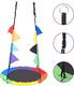 Huśtawka vidaXL Tęczowa huśtawka typu gniazdo z chorągiewkami, 100 cm 1