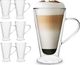 Florina Zestaw 6 sztuk Szklanki termiczne z uchem stożek double wall Florina Malachit  400 ml 1