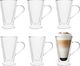 Florina Zestaw 6 sztuk Szklanki termiczne z uchem stożek double wall Florina Malachit  400 ml 1
