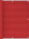 vidaXL Parawan balkonowy, czerwony, 120x500 cm, HDPE 1