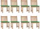 vidaXL Krzesła ogrodowe z poduszkami, 8 szt., lite drewno tekowe 1