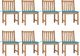 vidaXL Krzesła ogrodowe z poduszkami, 8 szt., lite drewno tekowe 1