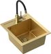 Zlewozmywak Steiner ART JOHNNY 100 (43x50x20,3) Steingran Art Gold z syfonem manualnym, baterią Maggie PVD i zaślepką - złoty 1