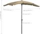 vidaXL Parasol ogrodowy na słupku, 200x130 cm, kolor taupe 6
