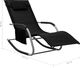 vidaXL Leżak bujany tworzywo textilene czarno-szary 7